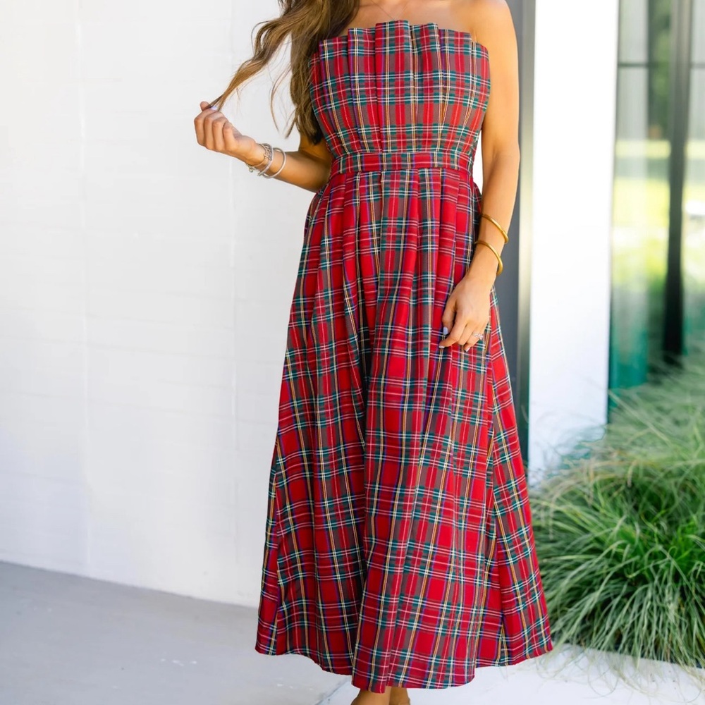 Christmas Tartan Plaid dress NWT small snag see photos